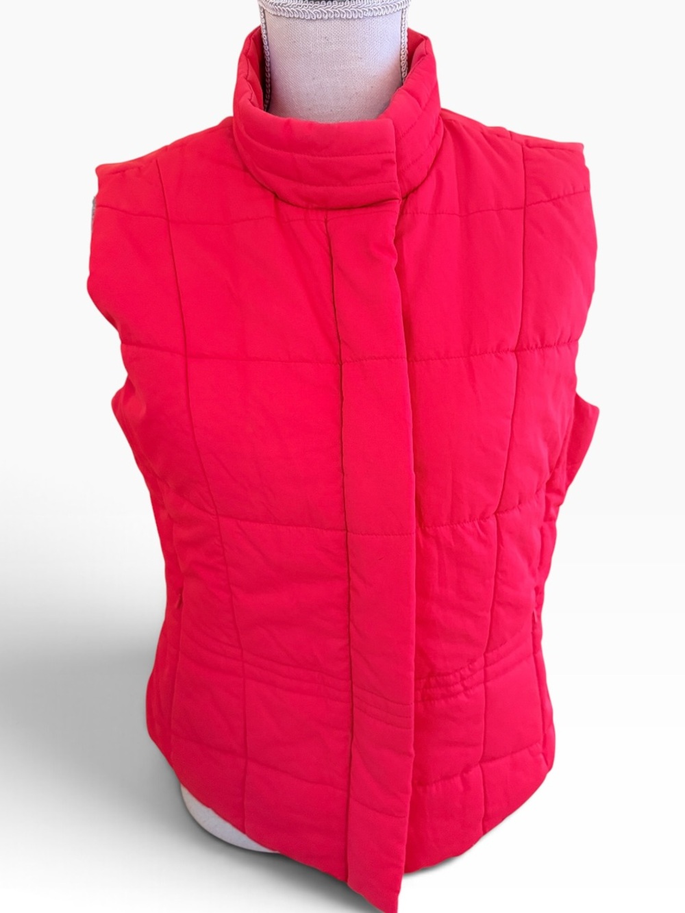 Vineyard Vines Bright Coral/Pink Quilted Sleeveless Puffer Vest M